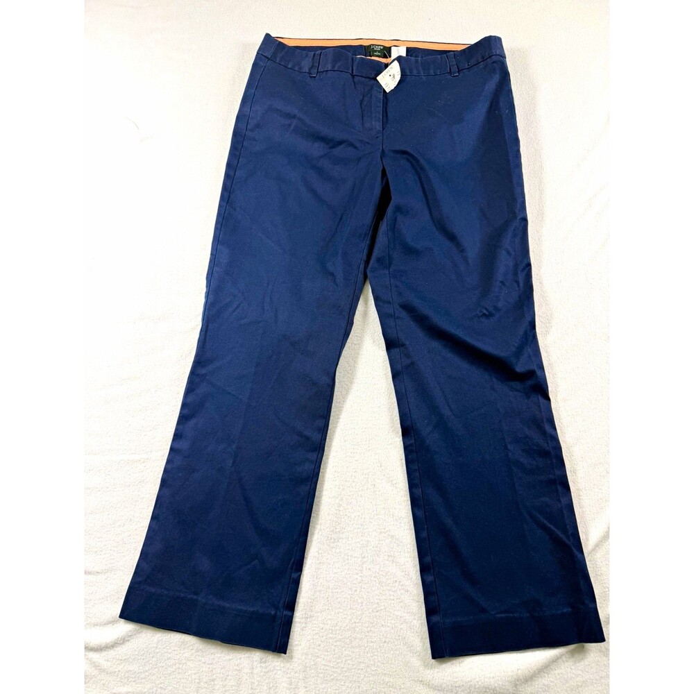 J.CREW City Fit S 4 Stretch Navy Cotton Twill Flat Front Chino Pants Women’s 550